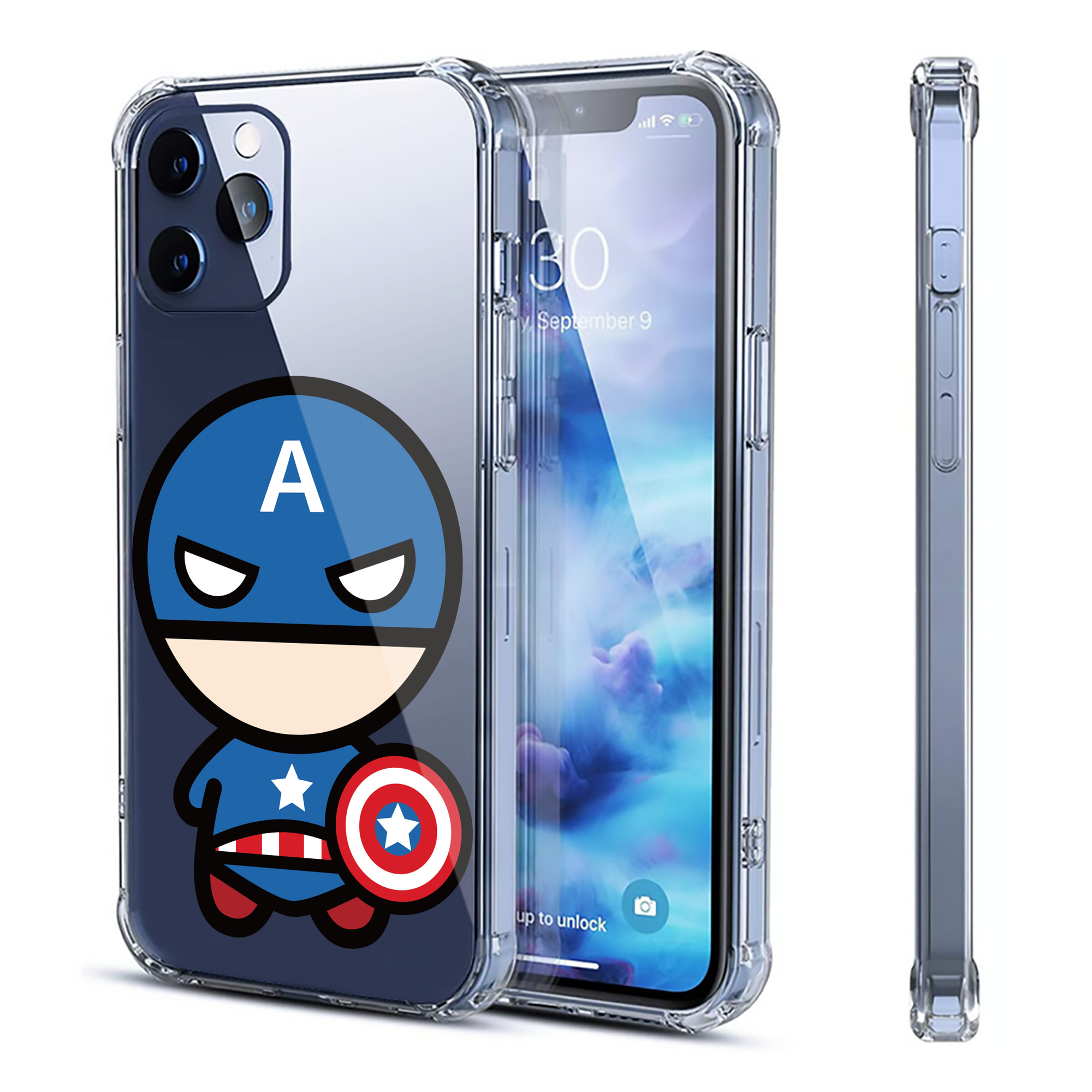 （画像用） アベンジャーズ The Avengers 【iPhone 12シリーズ対応】透明スマホケース（クリアソフトケース）